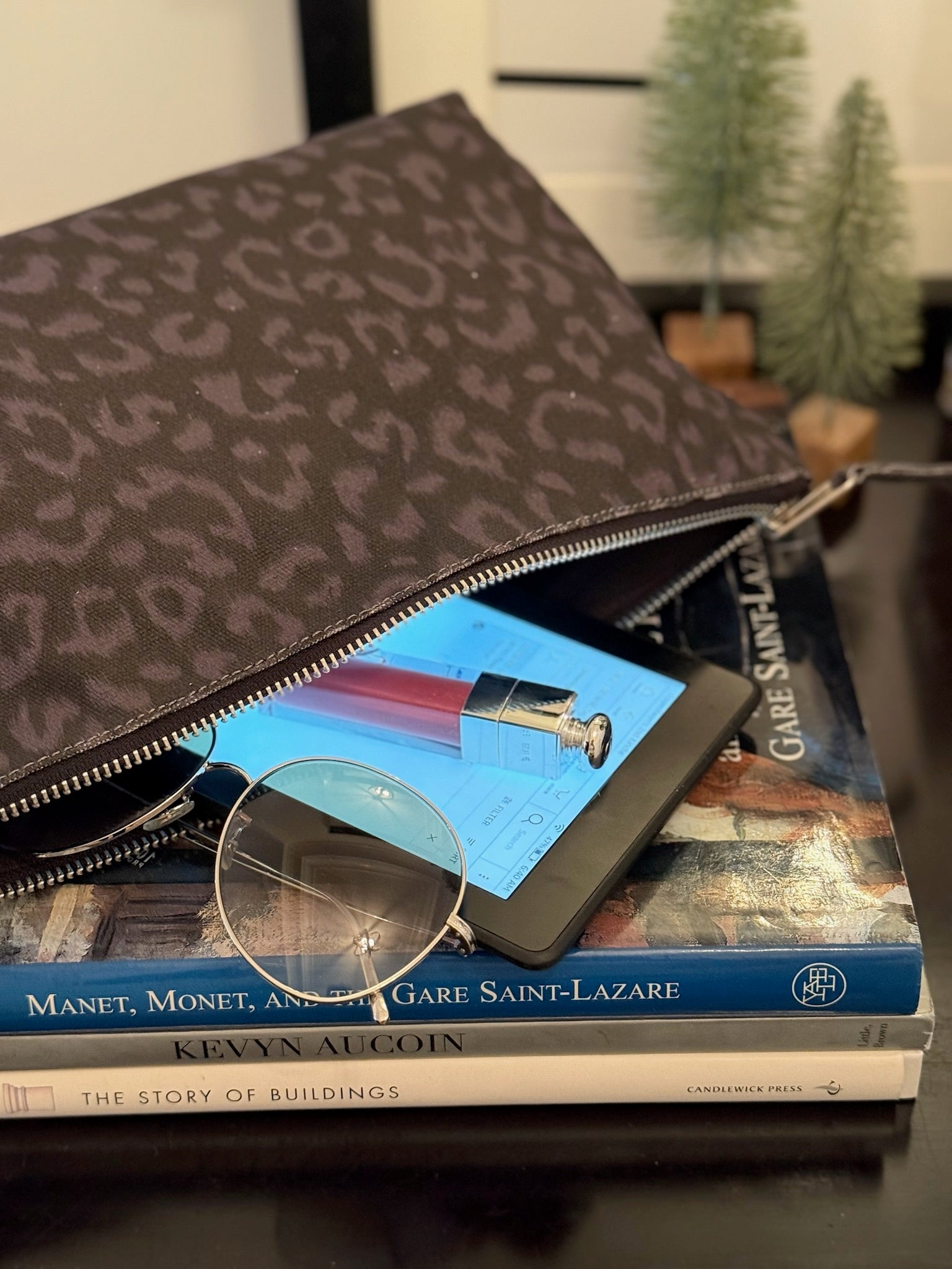 SPECIAL! Black Velvet Midi East West Crossbody + FREE Black Leopard Clutch - Quilted Koala