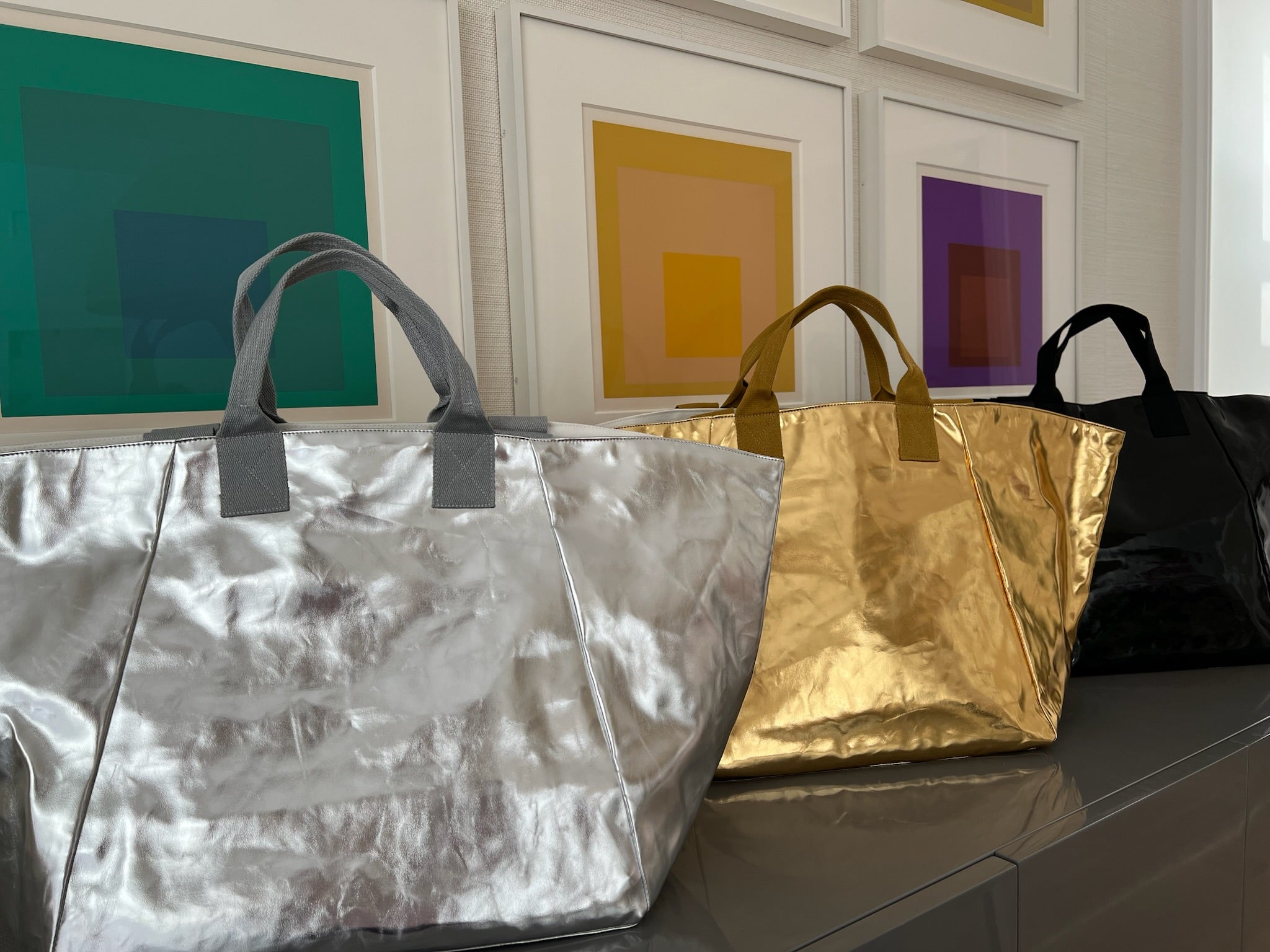 Chelsea Bag - Metallic Silver - Quilted Koala