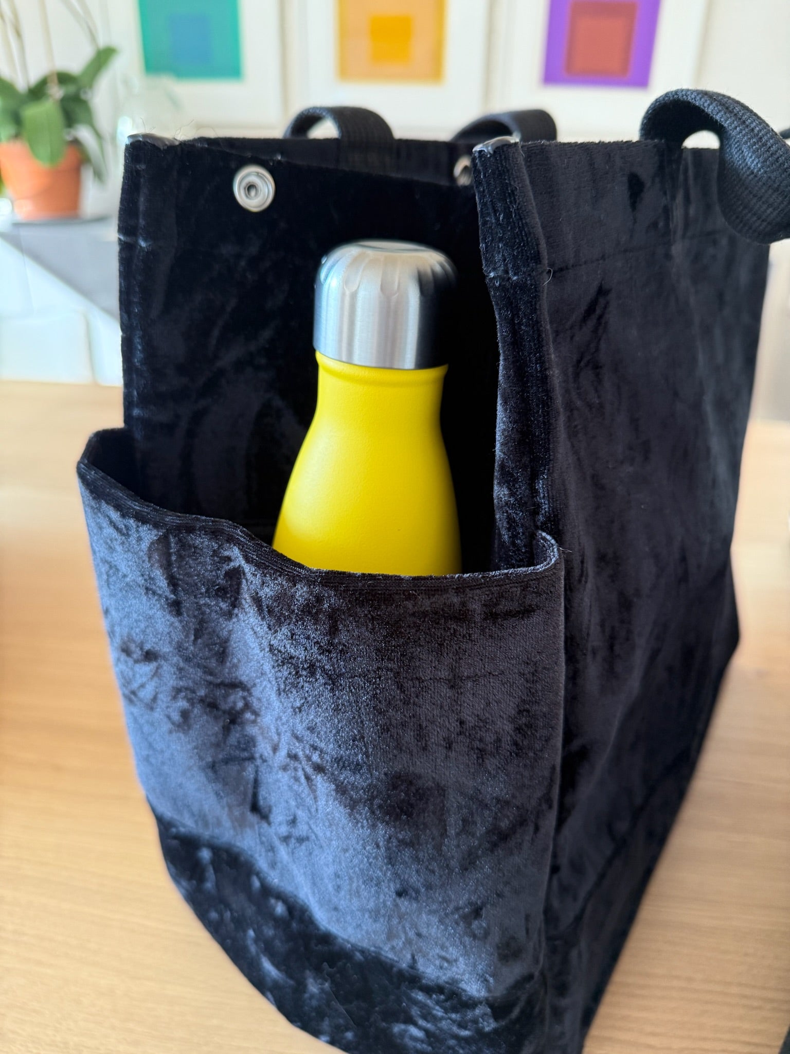 Stephanie's Pick: Black Velvet Luxe North South Bag + FREE Silver Tassel + FREE Gunmetal Heart Charm + FREE Black/Silver LOVE Strap - Quilted Koala