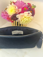 Quilted Velvet Hold Me Clutch - Navy - Quilted Koala