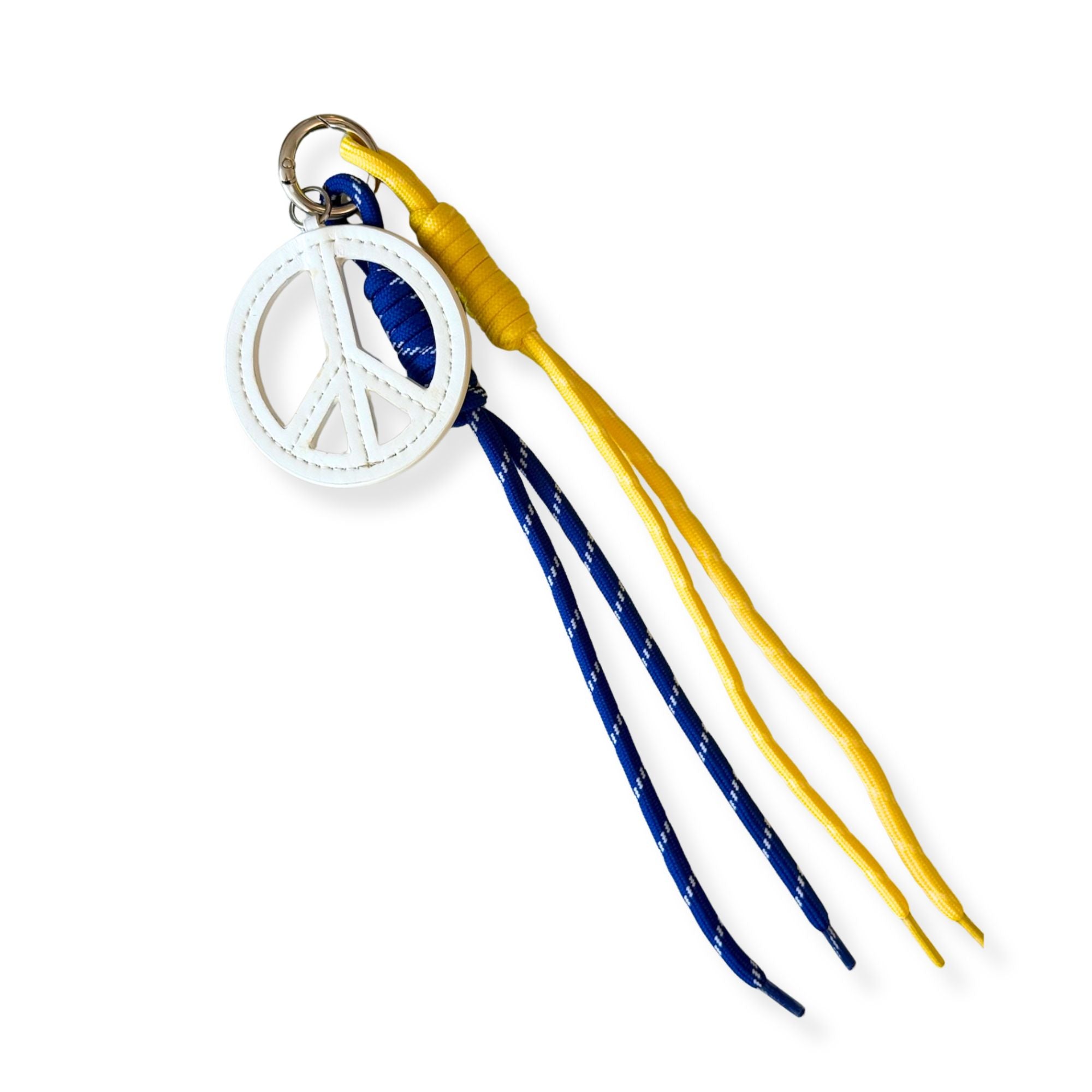 Navy Neoprene Town Bag with Peace Sign Paracord Charm - Quilted Koala