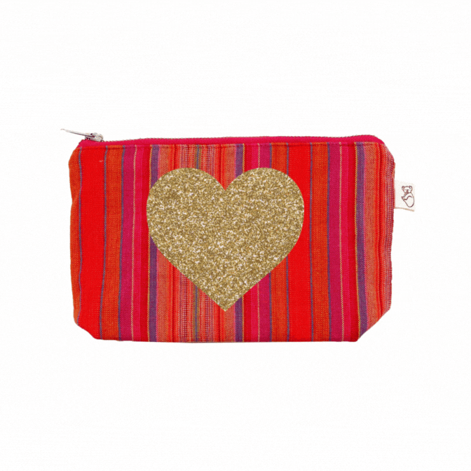 PINK Happy Stripe Makeup Bag - Quilted Koala
