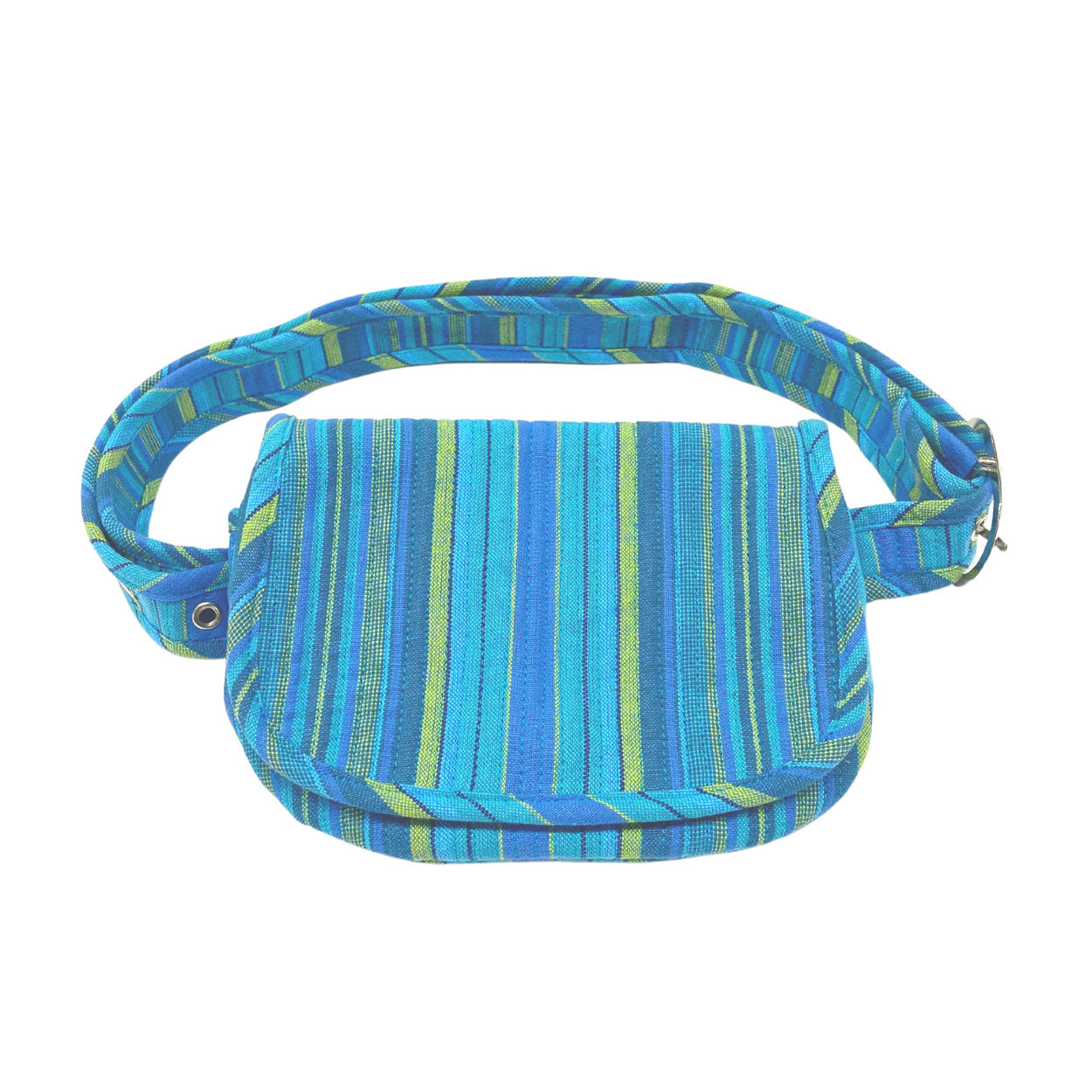 Quilted Koala Belt Bag - Blue Happy Stripe - Quilted Koala