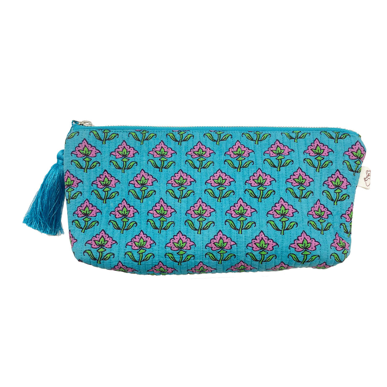 Hold Me Clutch - Quilted Blue Floral - Quilted Koala