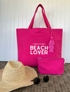 Hot Pink Everything Bag White Matte CERTIFIED BEACH LOVER - Quilted Koala