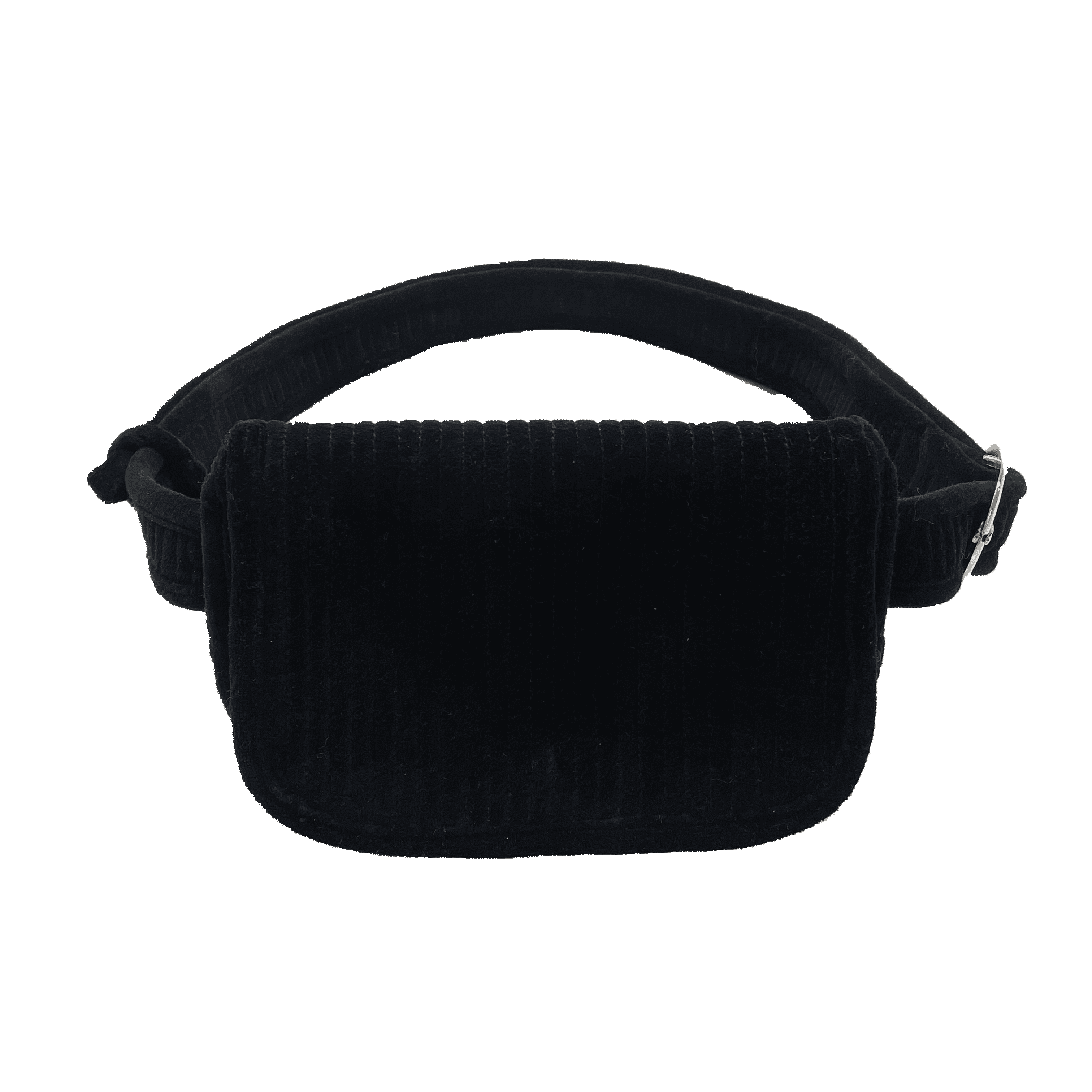 Quilted Velvet Adjustable Belt Bag - Black - Quilted Koala