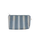 Makeup Bag: Blue Ticking Stripe - Quilted Koala