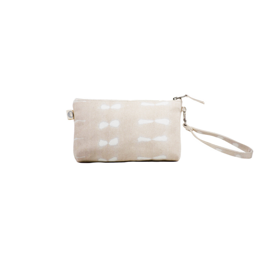Mini Luxe Clutch with Wristlet: Stone Shibori - Quilted Koala