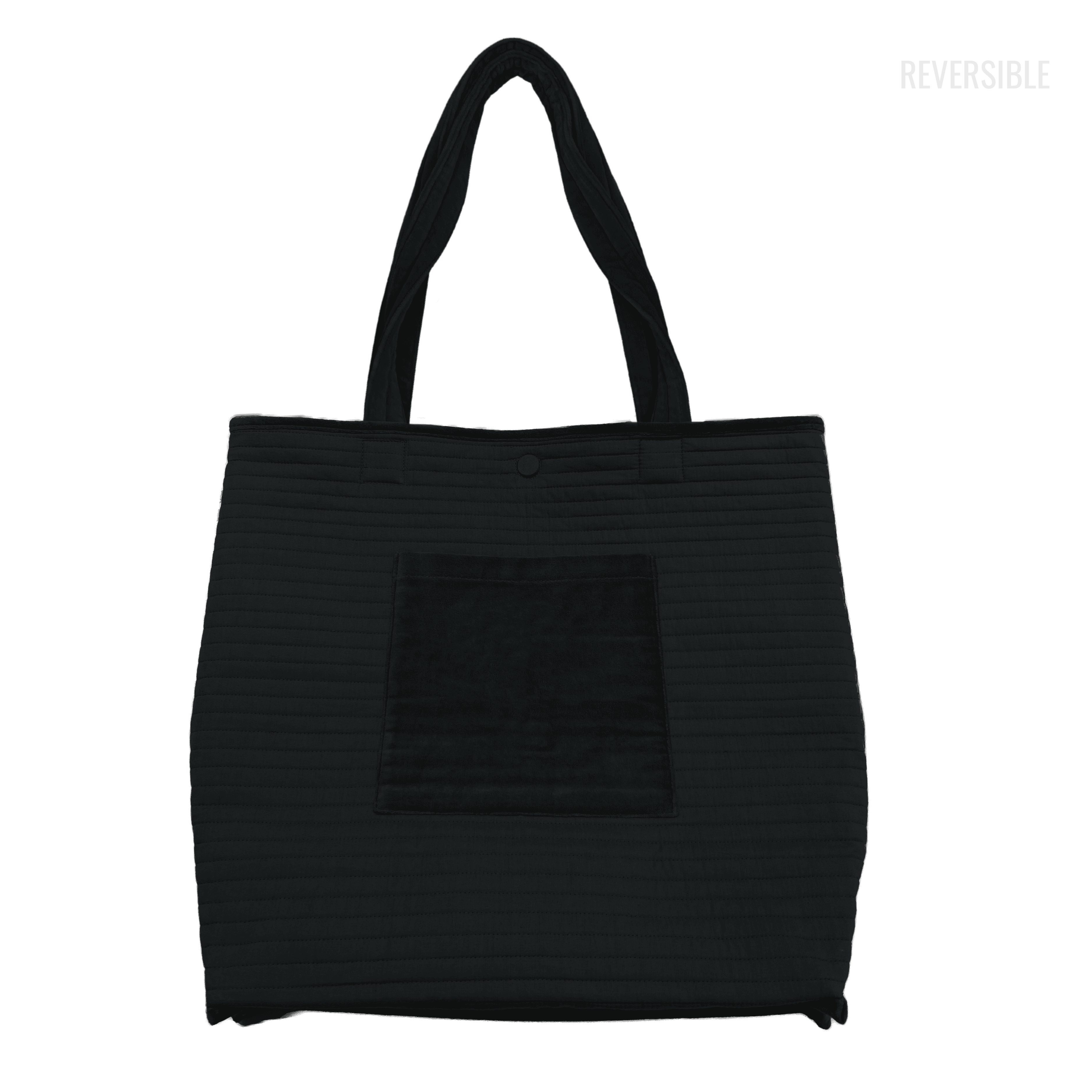 Quilted Velvet Everything Bag - Black - Quilted Koala