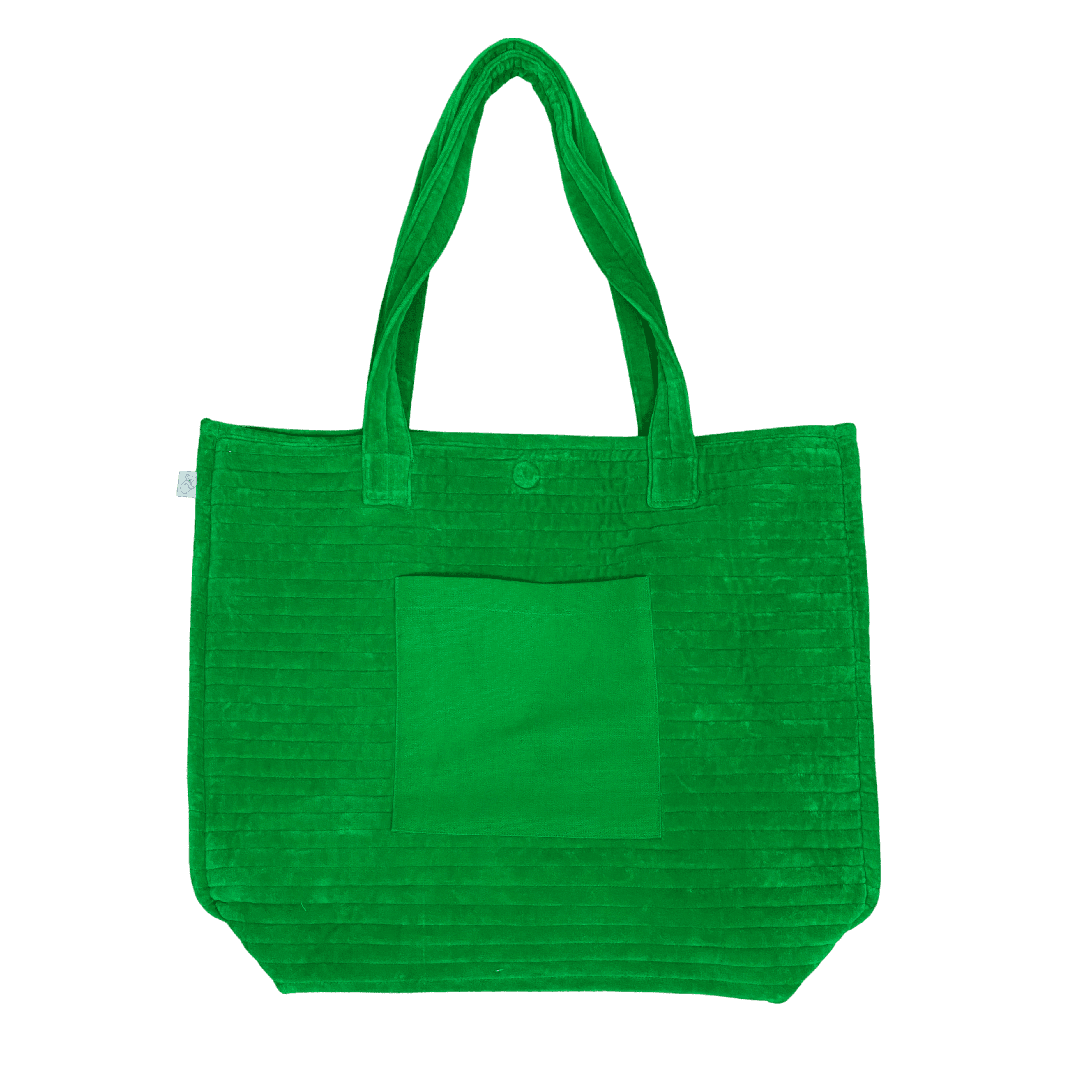Quilted Velvet Everything Bag - Electric Green - Quilted Koala