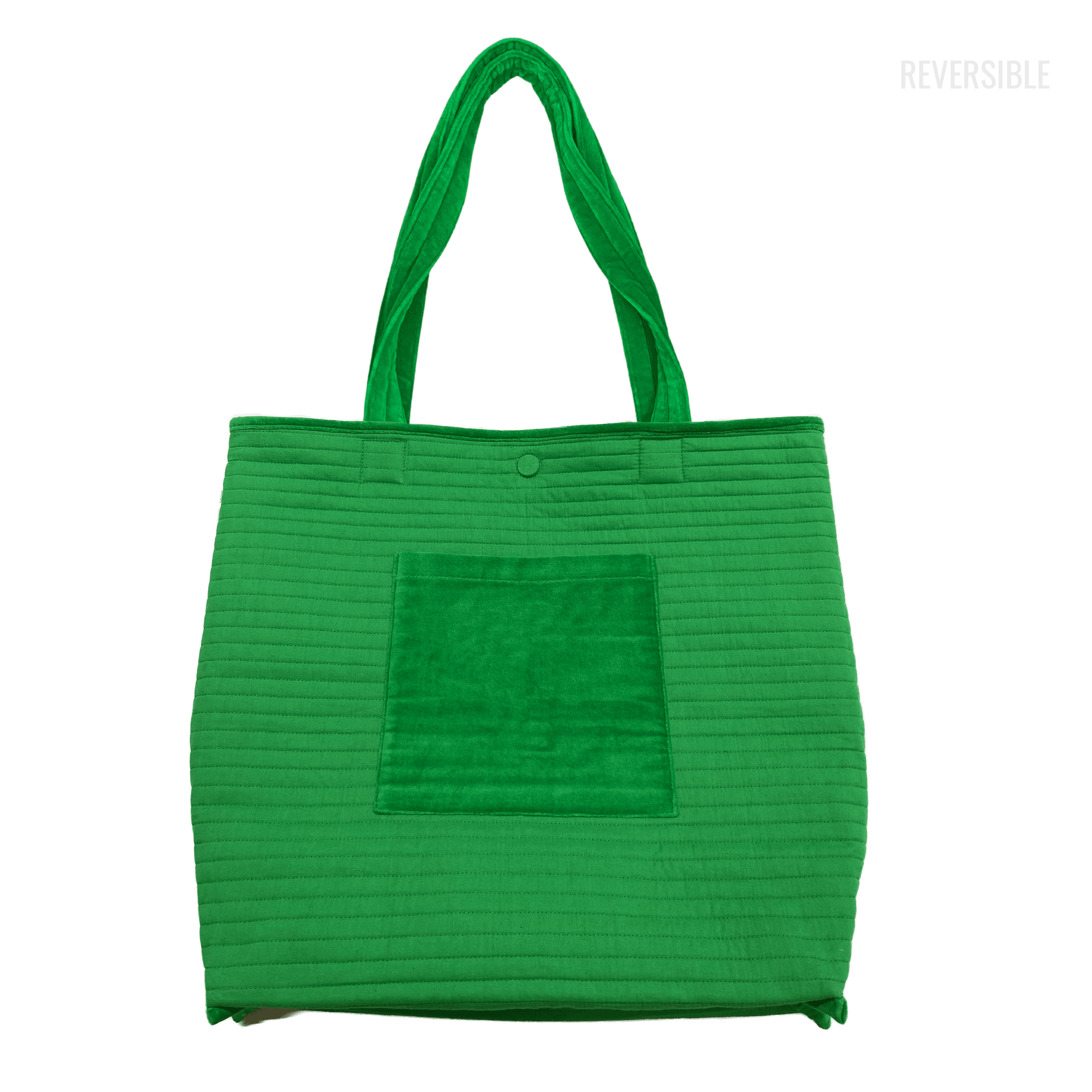 Quilted Velvet Everything Bag - Electric Green - Quilted Koala