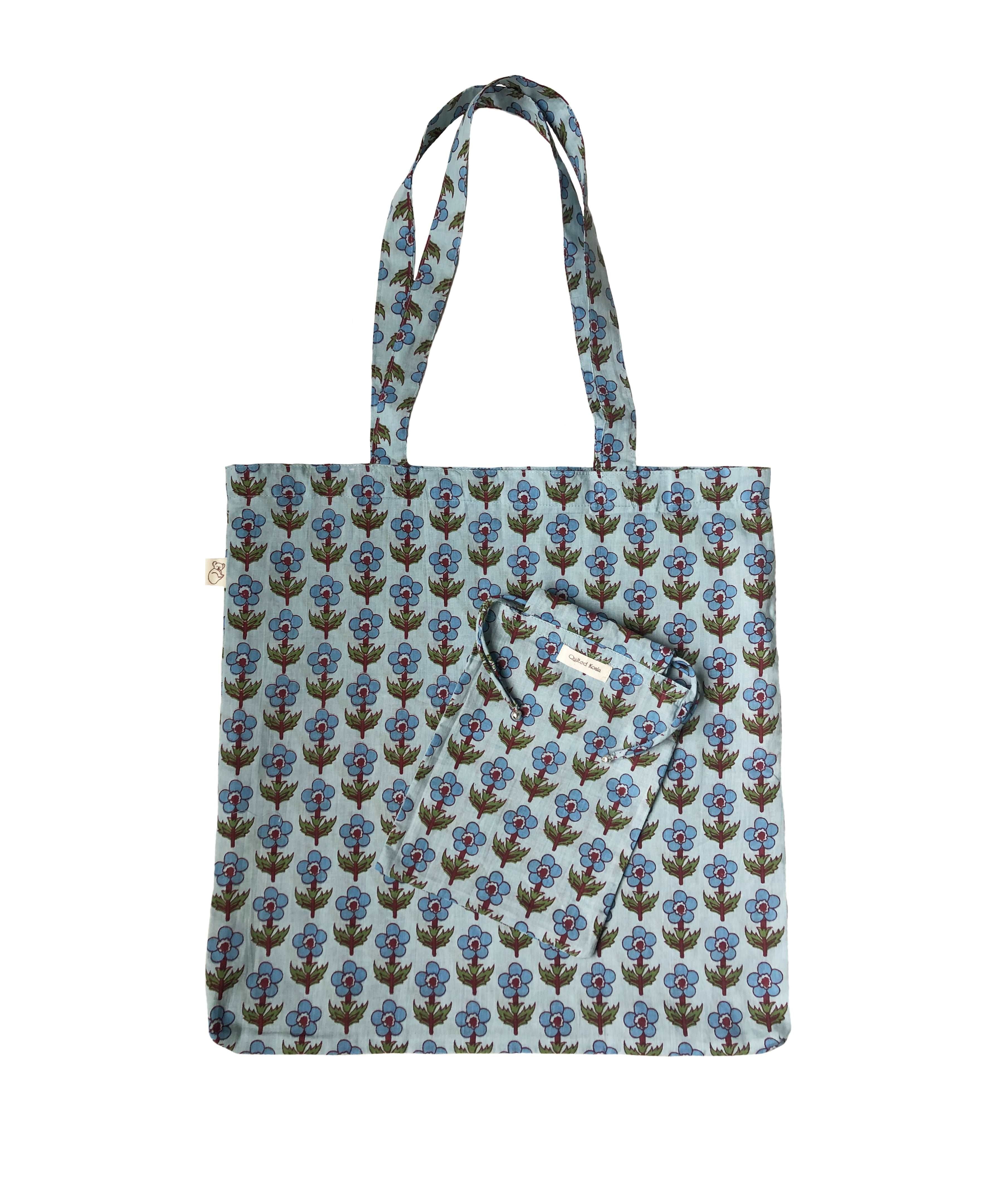 Boho Market Bag - Blue - Quilted Koala
