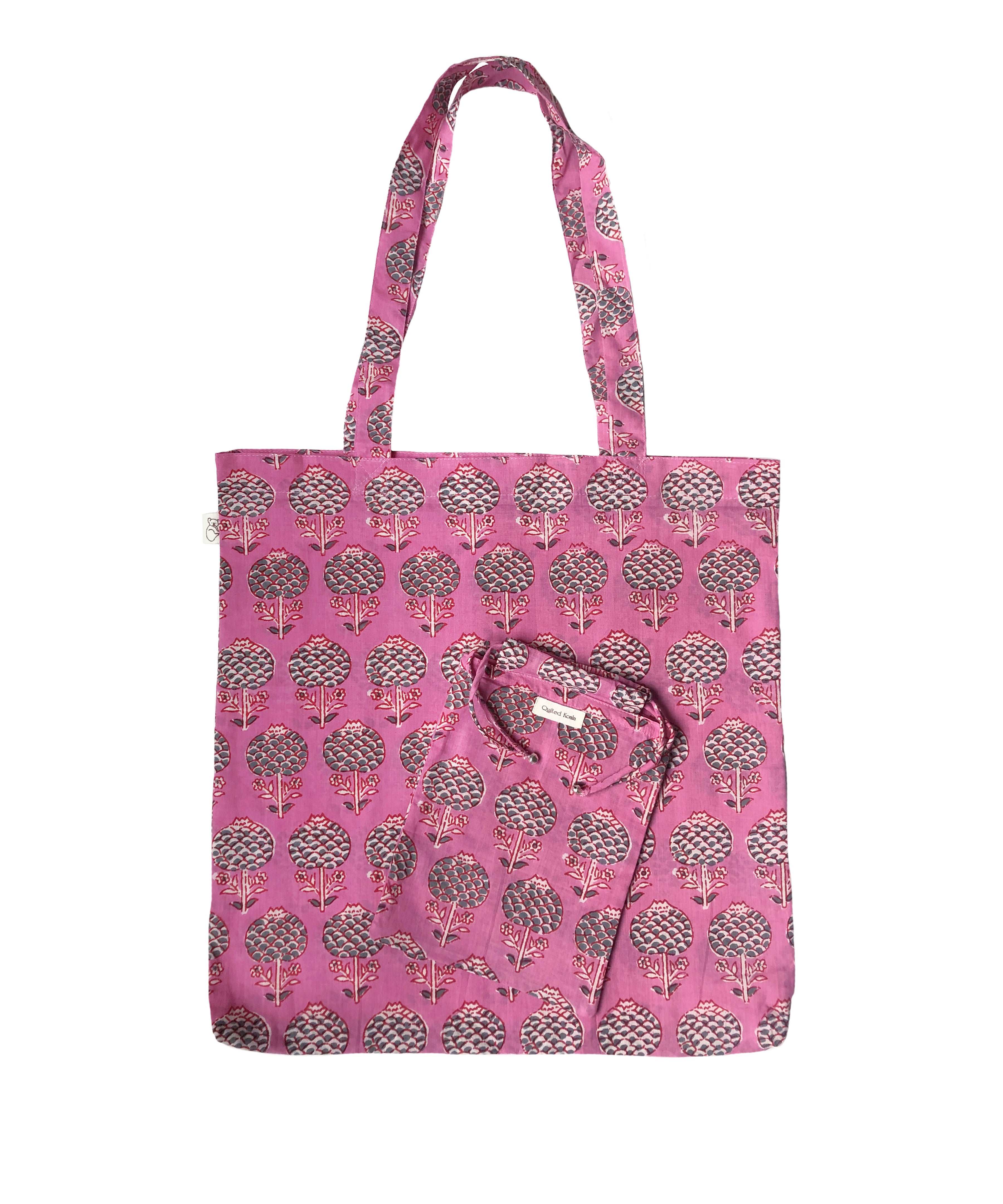 Boho Market Bag - Pink - Quilted Koala