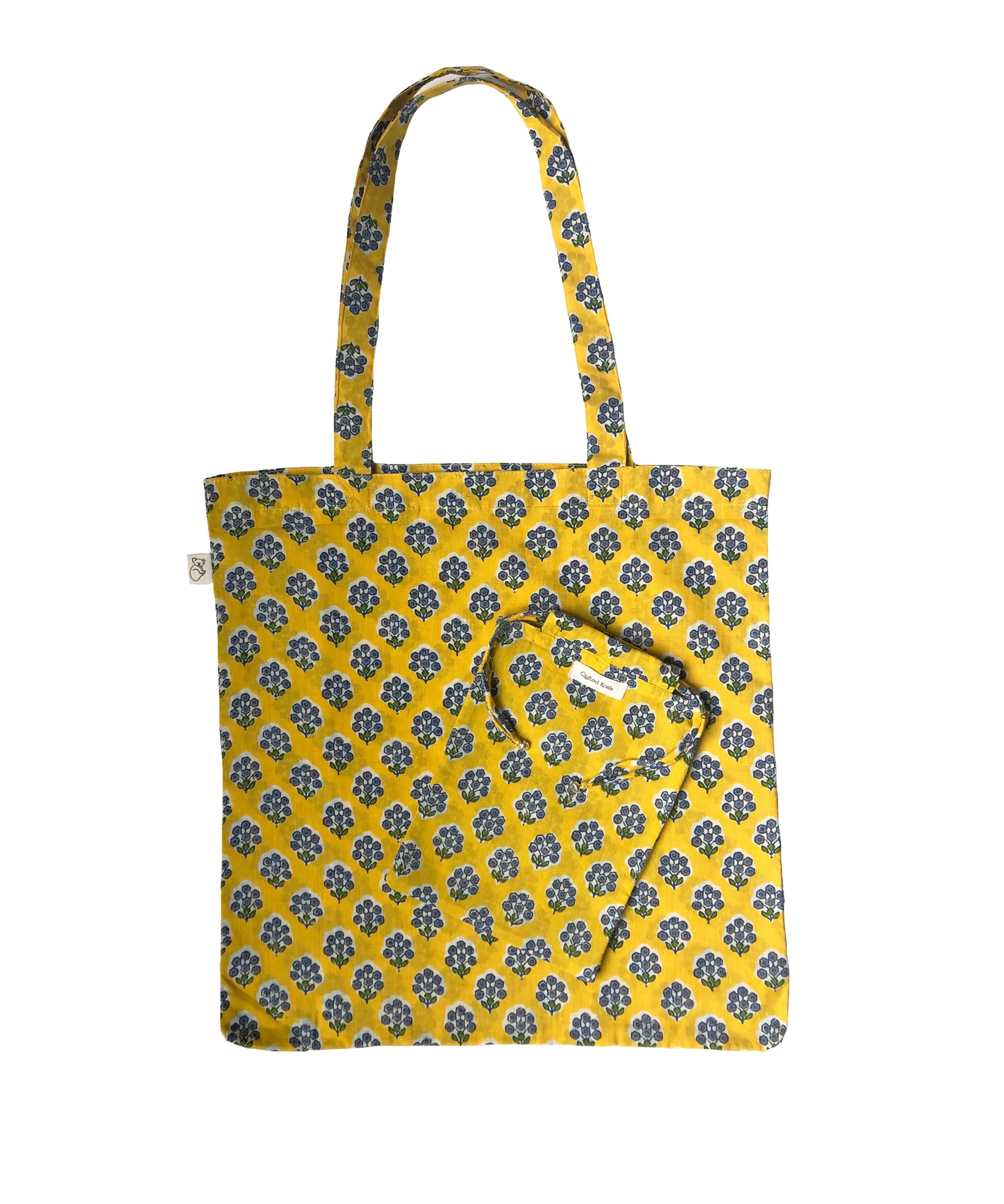 Boho Market Bag - Yellow - Quilted Koala