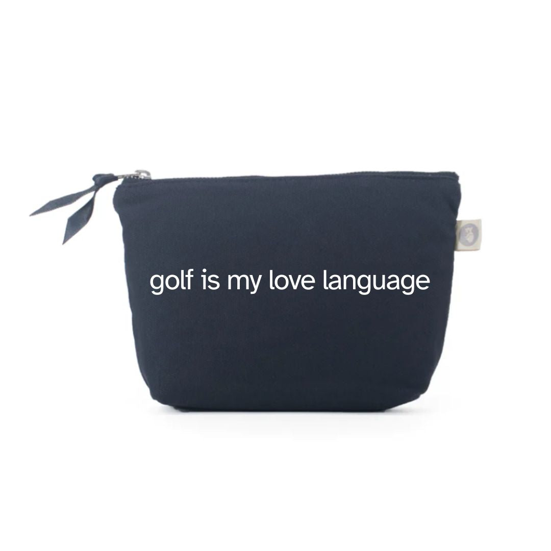 Golf is My Love Language Navy Makeup Bag - NEW! - Quilted Koala