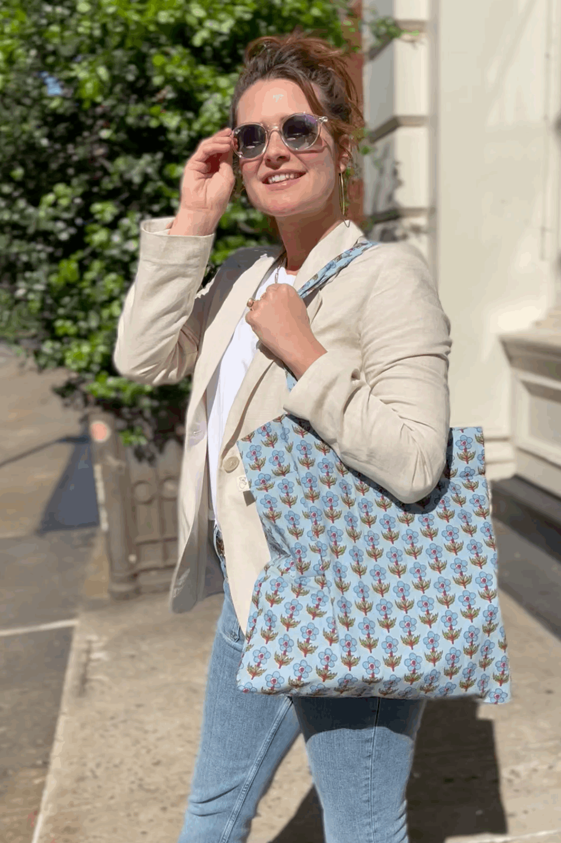 Boho Market Bag - Blue - Quilted Koala