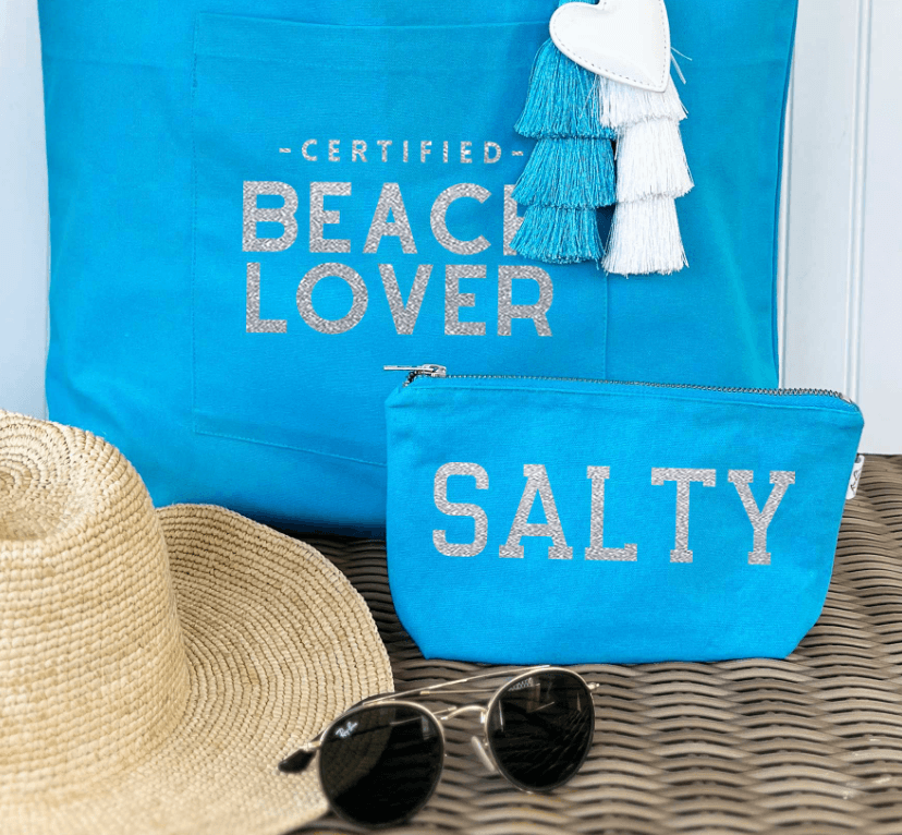 Makeup Bag: Aqua - SALTY NEW - Quilted Koala