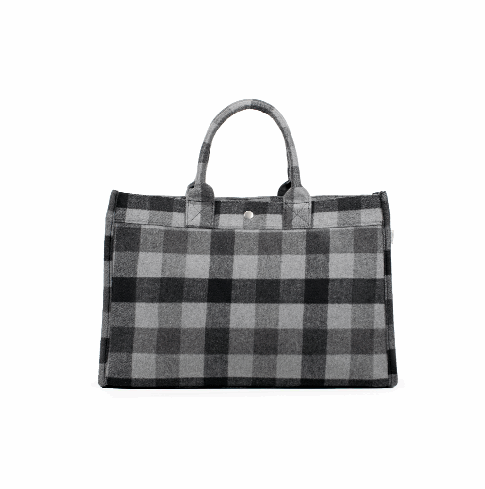 East West Bag Grey Flannel Plaid - Quilted Koala