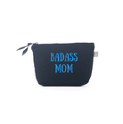 BADASS MOM - Navy Makeup Bag with Capri Blue - NEW! - Quilted Koala