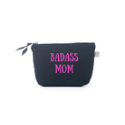 BADASS MOM - Navy Makeup Bag with Pink - NEW! - Quilted Koala