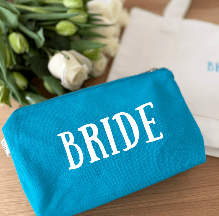 BRIDE Makeup Bag: Aqua - NEW - Quilted Koala