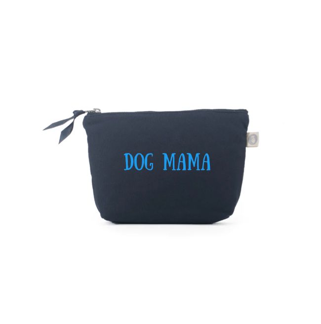 DOG MAMA - Navy Makeup Bag with Capri Blue - NEW! - Quilted Koala