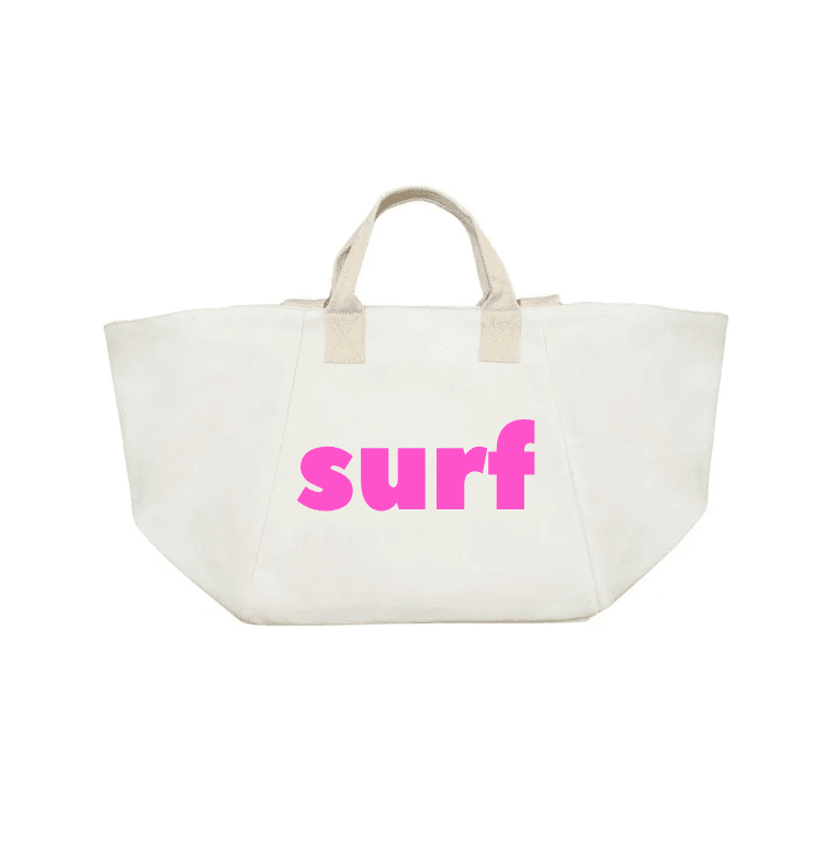 Natural Chelsea Bag with SURF in Hot Pink - Quilted Koala