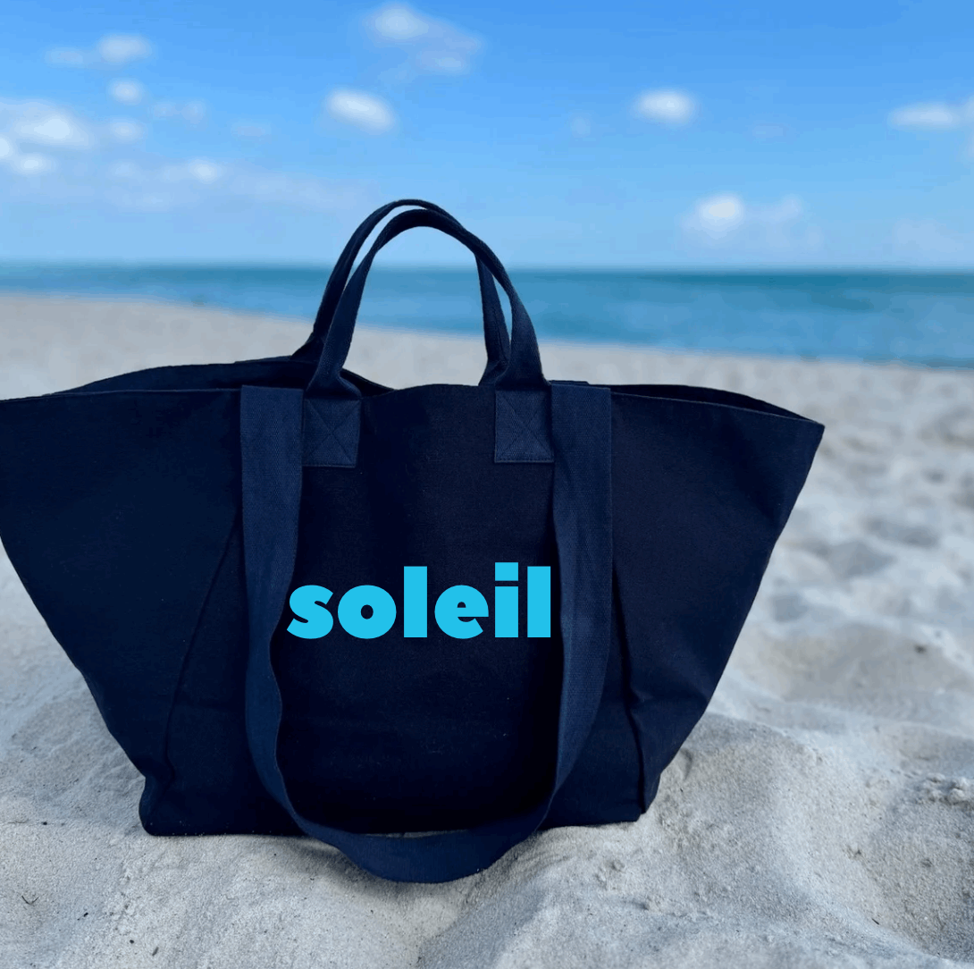 Navy Chelsea Bag with SOLEIL in Capri Blue - Quilted Koala