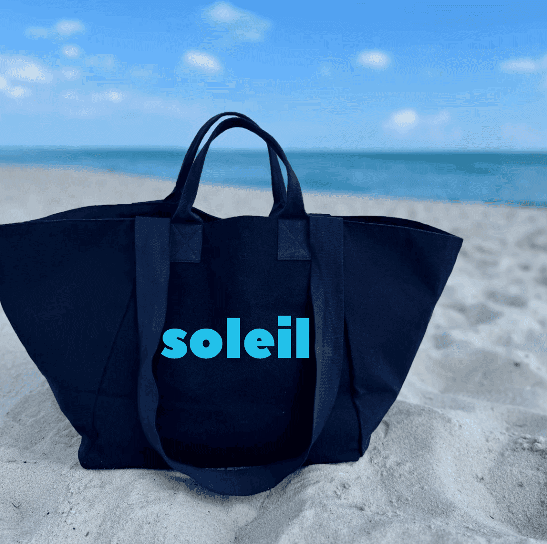 Navy Chelsea Bag with SOLEIL in Capri Blue - Quilted Koala