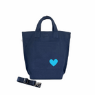 Navy SOHO Bag with Petite Heart (Capri Blue) NEW! - Quilted Koala