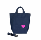 Navy SOHO Bag with Petite Heart (Pink) NEW! - Quilted Koala