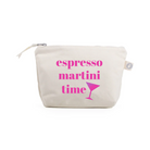 Espresso Martini Time - Natural Makeup Bag with Pink - NEW! - Quilted Koala