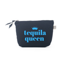 TEQUILA QUEEN - Navy Makeup Bag with Capri Blue - NEW! - Quilted Koala