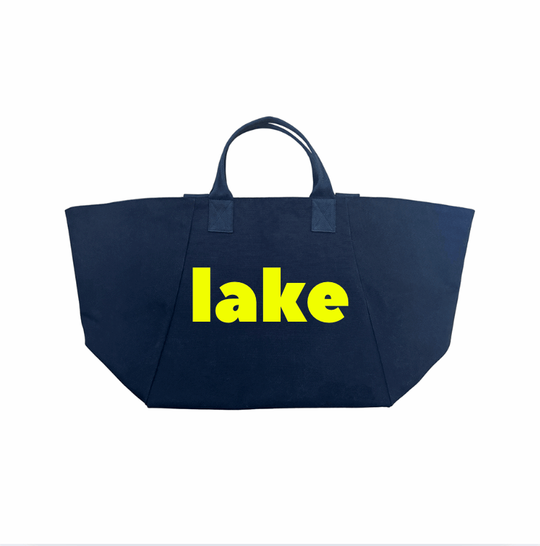 Navy Chelsea Bag with Neon Yellow Matte LAKE - Quilted Koala