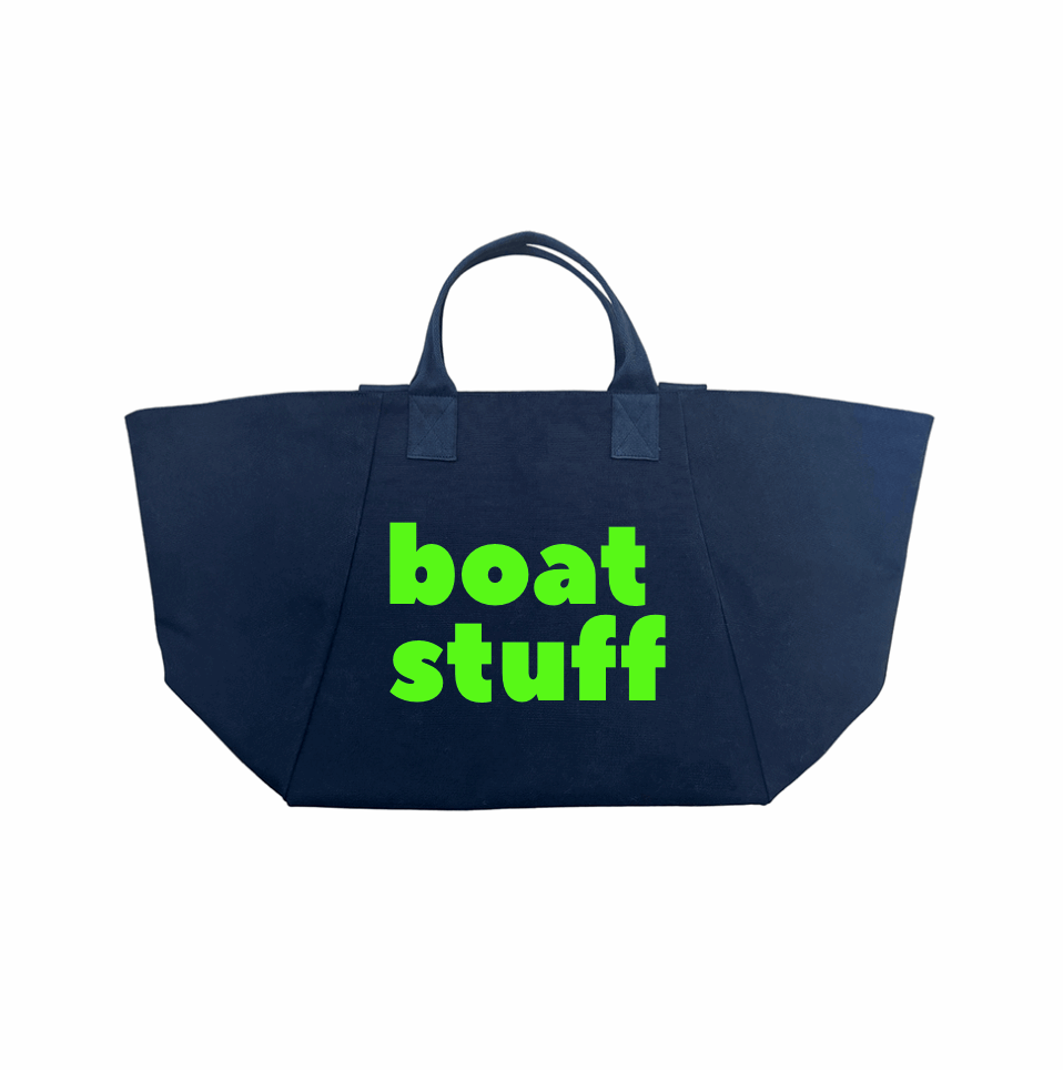 Navy Chelsea Bag with Neon Green Matte BOAT STUFF - Quilted Koala