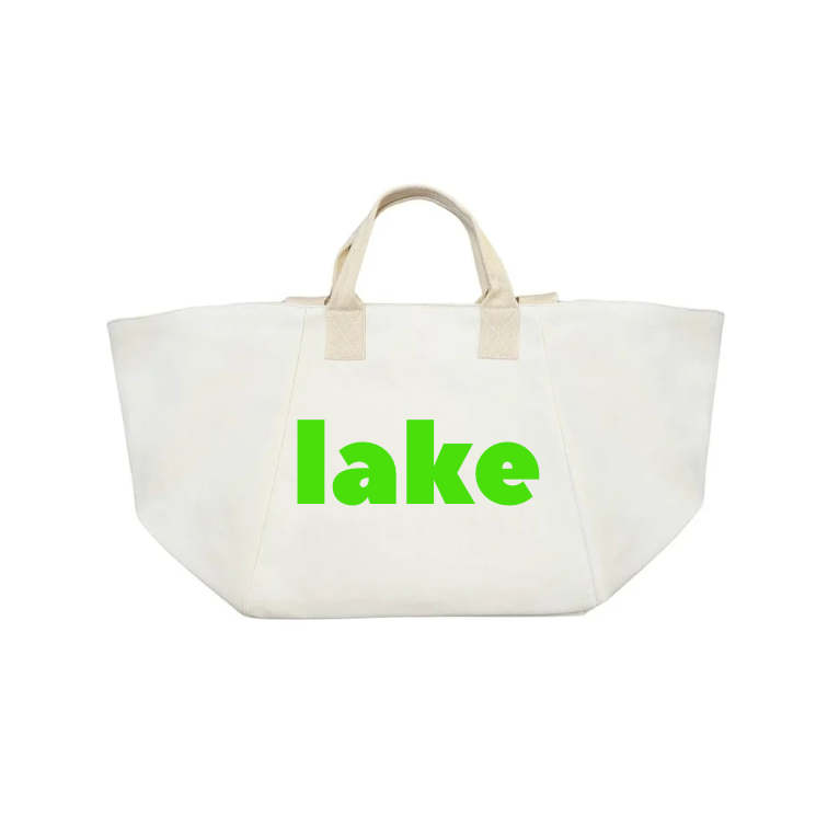 Natural Chelsea Bag with Neon Green Matte LAKE - Quilted Koala