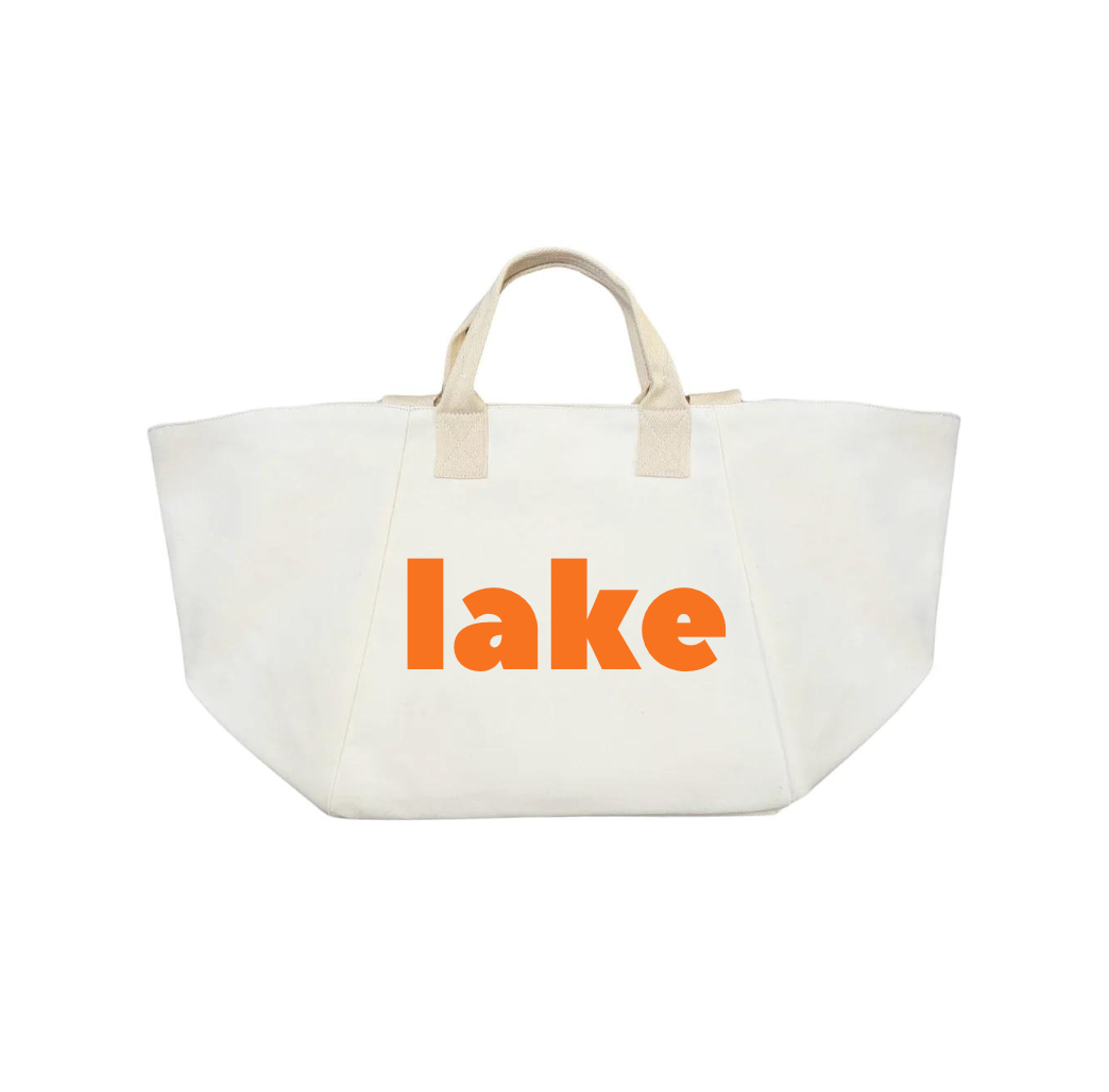 Natural Chelsea Bag with Neon Tangerine LAKE - Quilted Koala