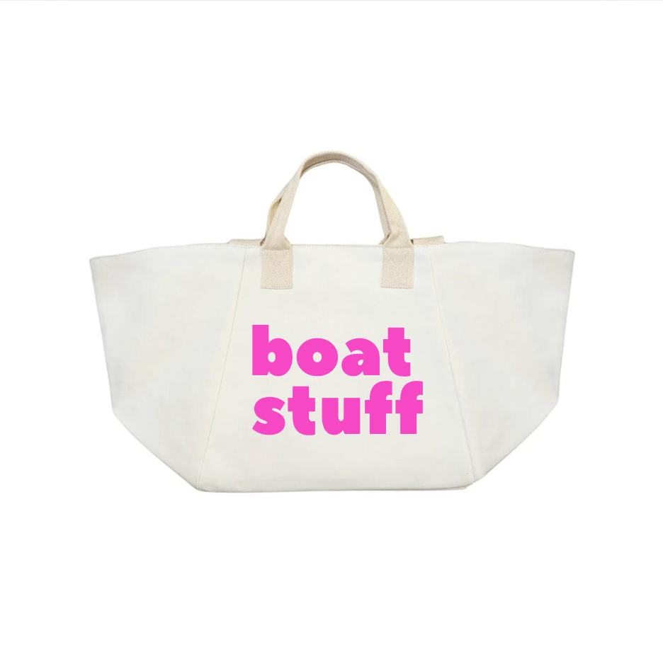 Natural Chelsea Bag with Neon Pink BOAT STUFF - Quilted Koala