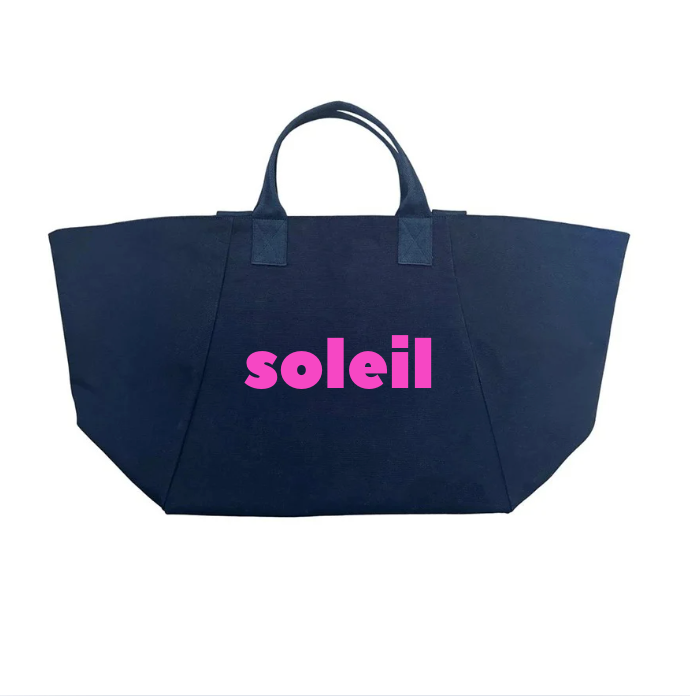 Navy Chelsea Bag with SOLEIL in Hot Pink - Quilted Koala