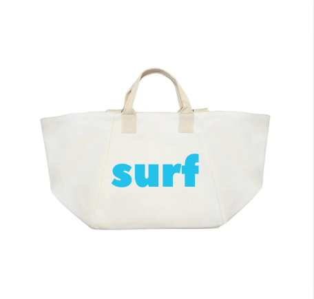 Natural Chelsea Bag with SURF in Capri Blue - Quilted Koala