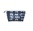 Clutch Bag: Blue Shibori with White Matte Beach Reads - Quilted Koala