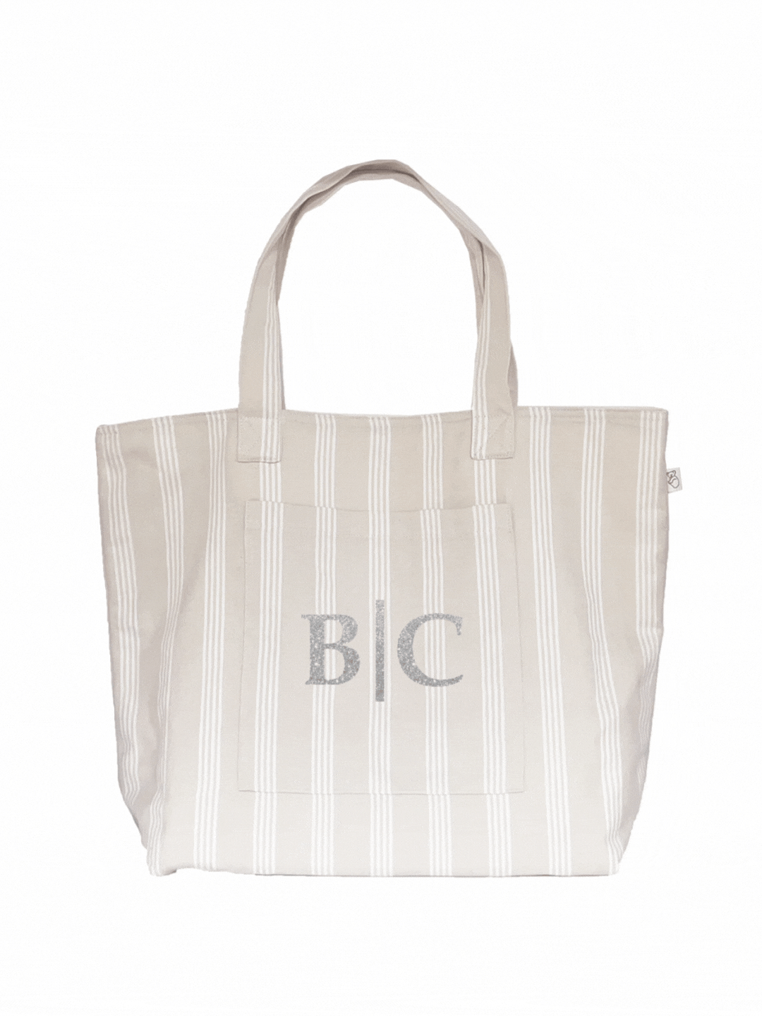 Sand Ticking Stripe Everything Bag - Split Letter Monogram - Quilted Koala