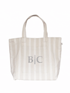 Sand Ticking Stripe Everything Bag - Split Letter Monogram - Quilted Koala