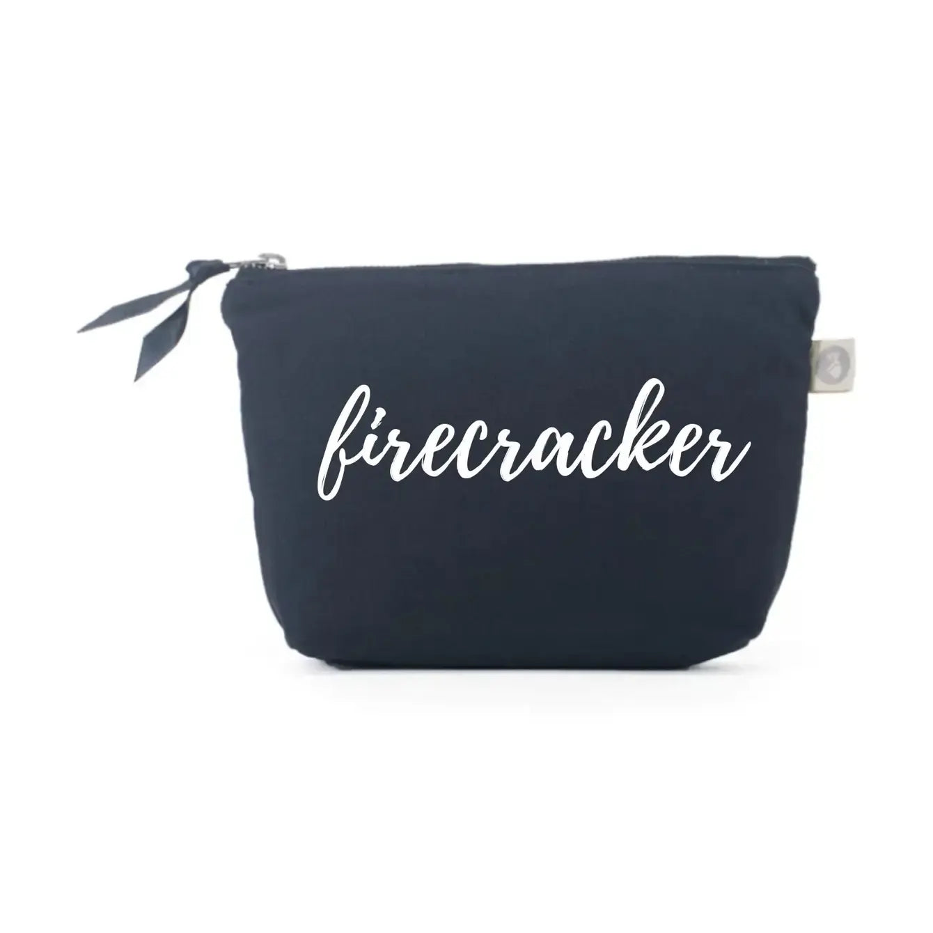 Firecracker Makeup Bag - Navy with White Matte - Quilted Koala