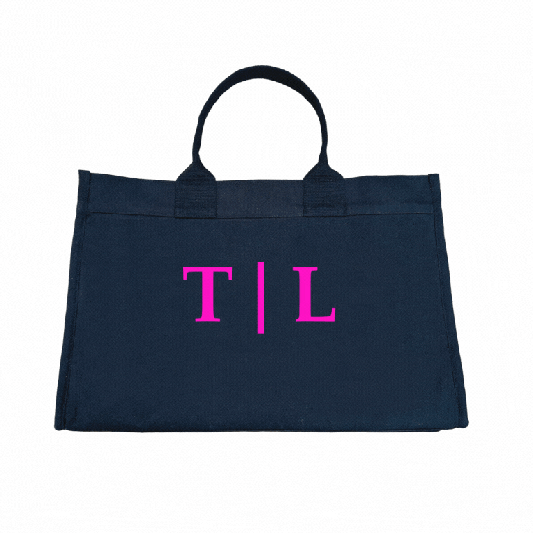 NEW! Anywhere Bag with Trolley Sleeve in Navy SPLIT LETTER MONOGRAM - Quilted Koala