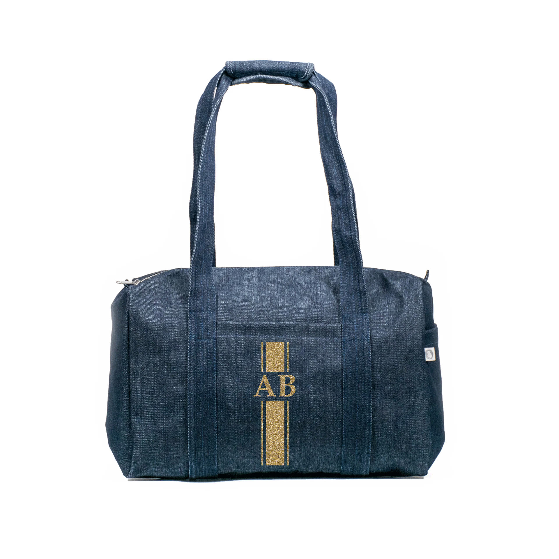 Small Denim Duffel: Monogram - Quilted Koala