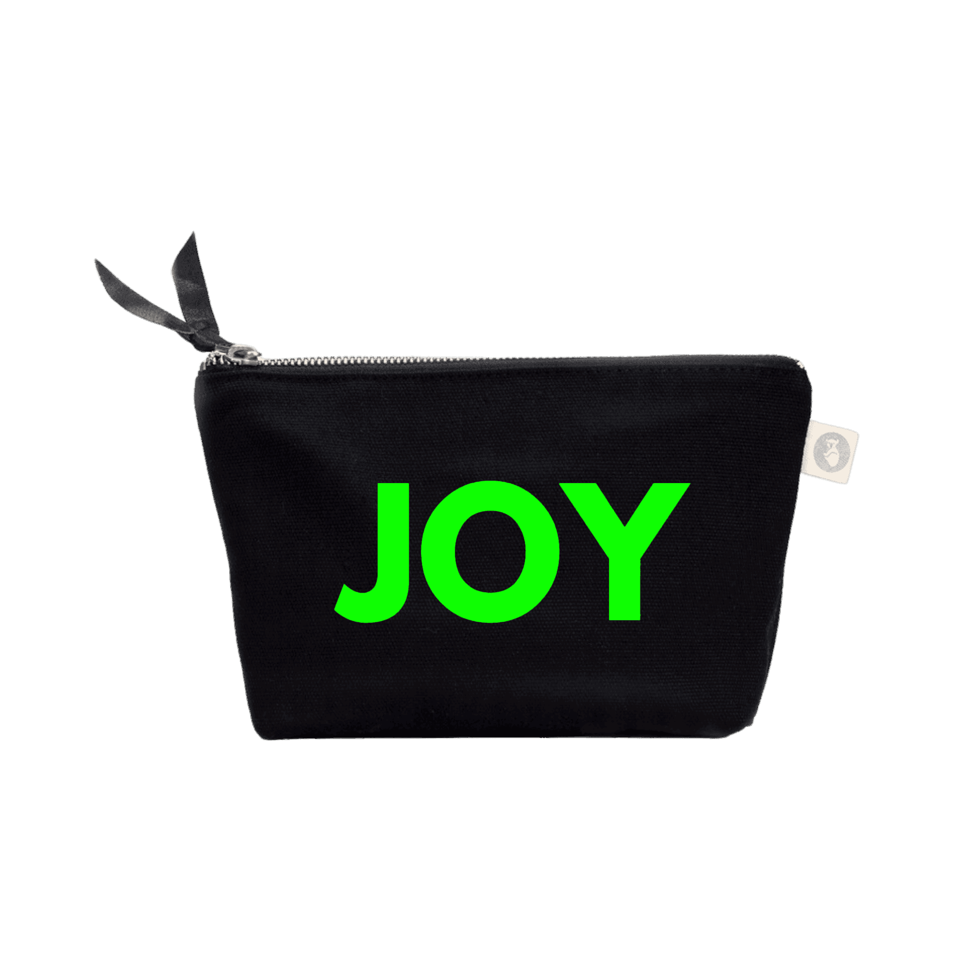 JOY Makeup Bag Black with Neon Green Matte - Quilted Koala