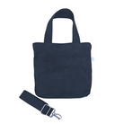 Midi Town Crossbody Bag: Navy Vegan Suede - Quilted Koala