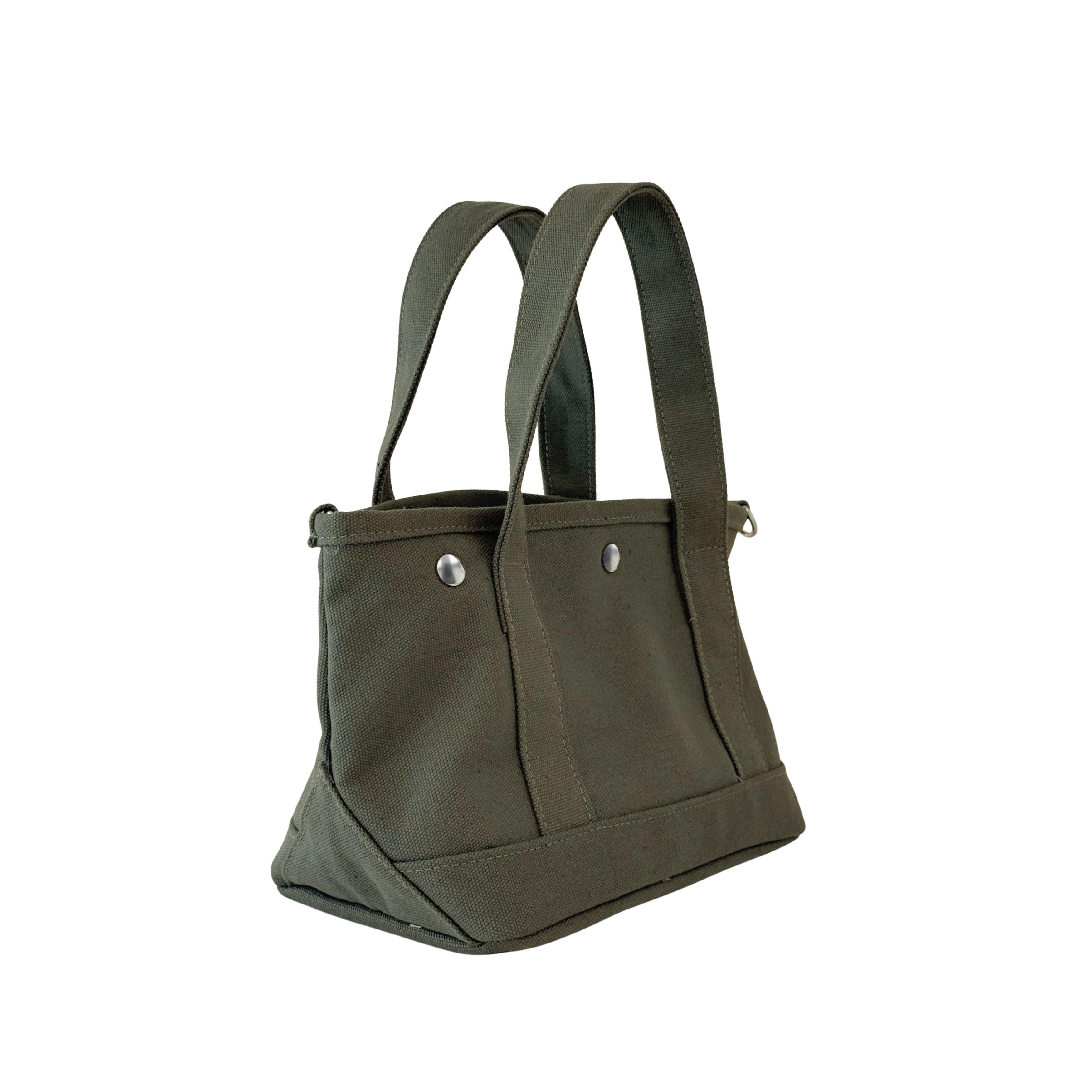 The Seaport Boat Bag - Olive Canvas Single Letter Monogram - Quilted Koala