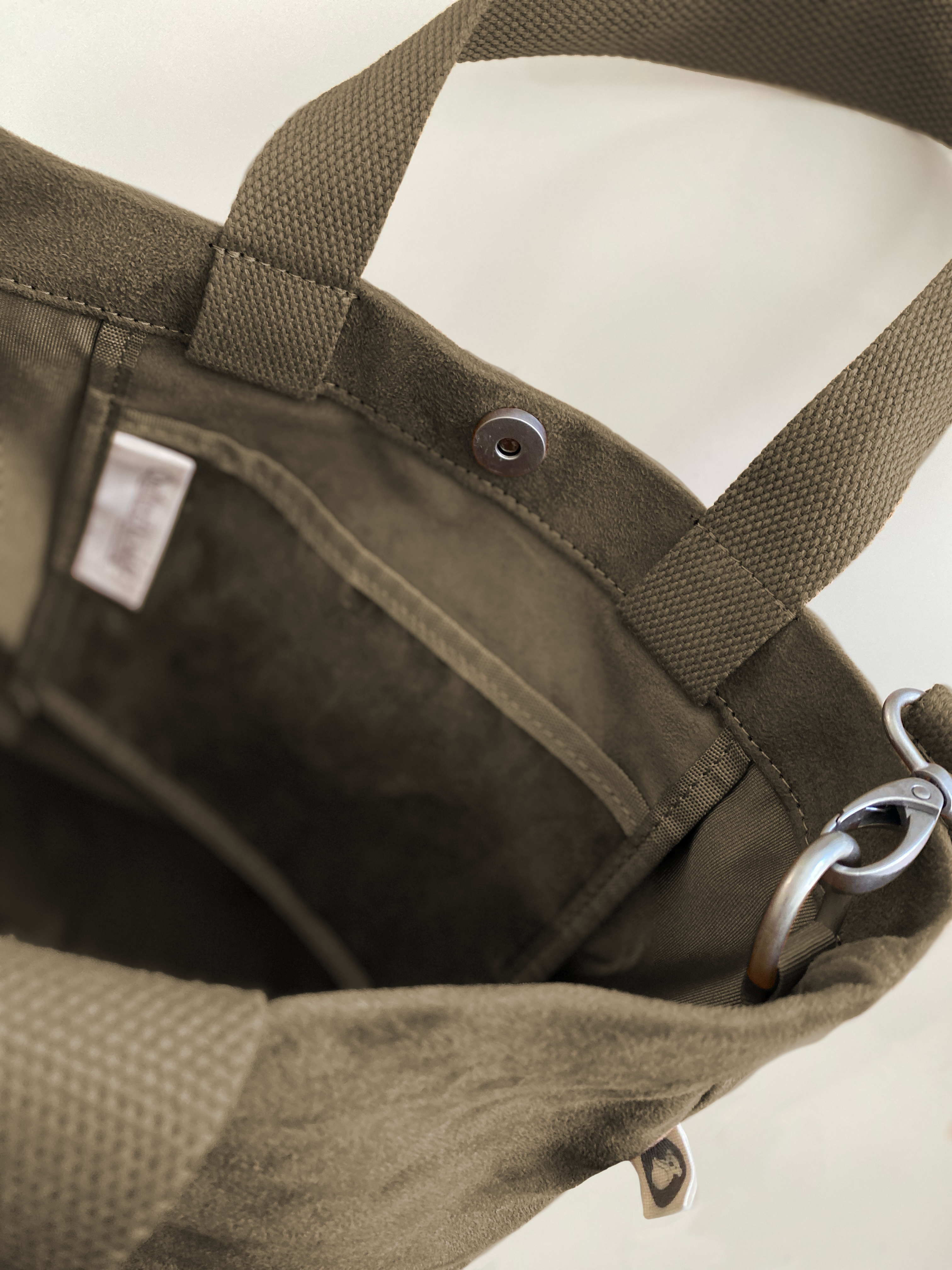 Town Crossbody Bag: Olive Vegan Suede - Quilted Koala